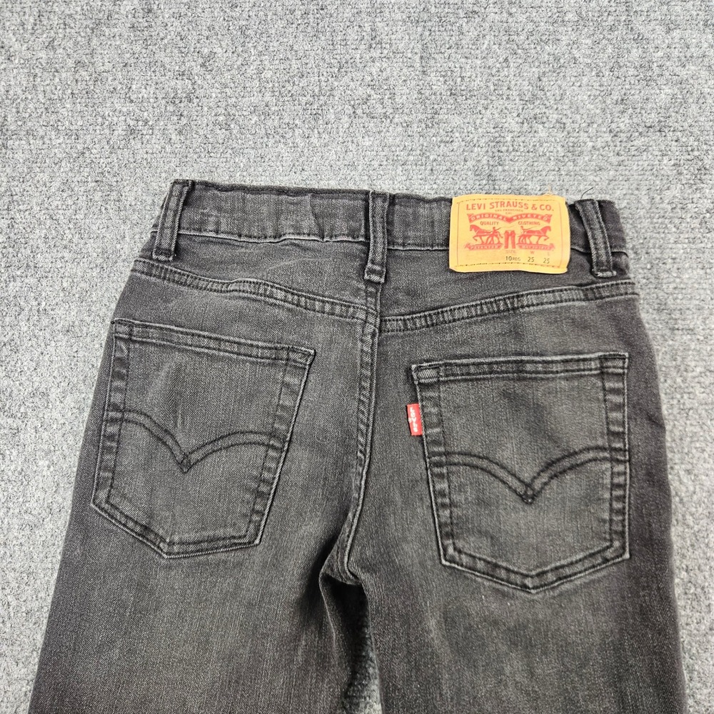 Levis 512 Slim Taper Boys Jeans Black Washed Size 10 Reg 25x25 Adjustable Waist - Picture 9 of 12